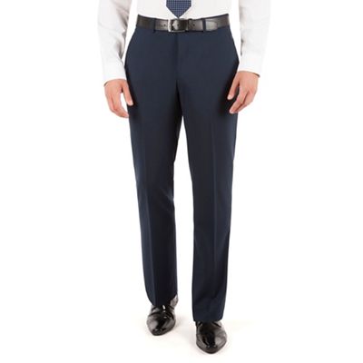 Jeff Banks Navy plain weave regular fit travel suit trouser